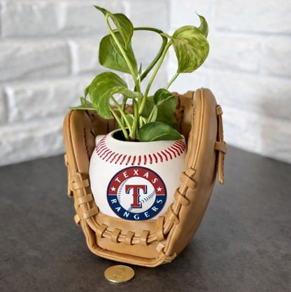 Baseball glove planter