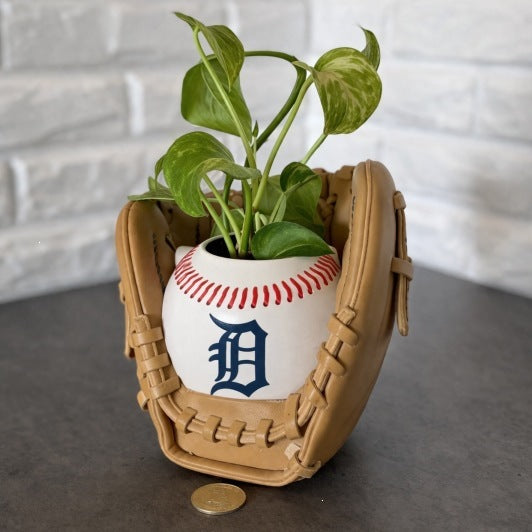 Baseball glove planter