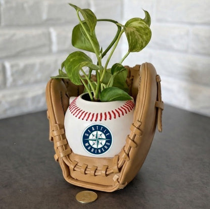 Baseball glove planter