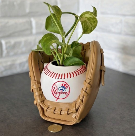 Baseball glove planter
