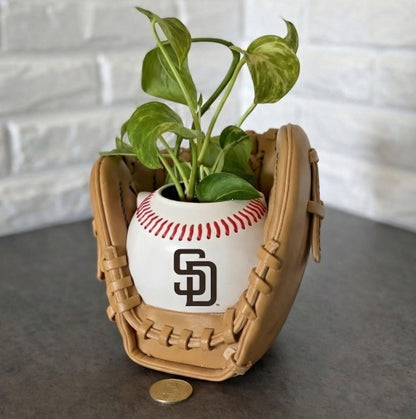 Baseball glove planter