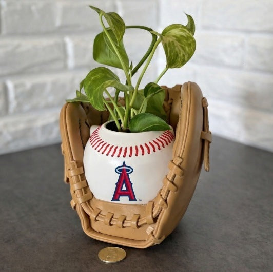 Baseball glove planter